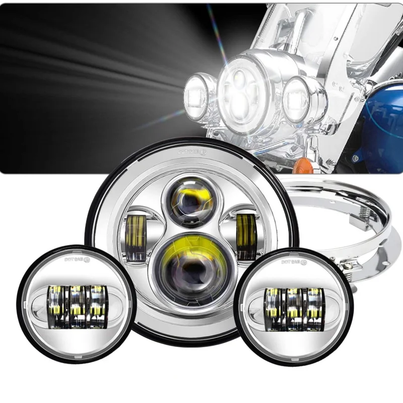 

7 Inch Car LED Round Headlight with 4.5 Inch Fog Light For Harley Davidson