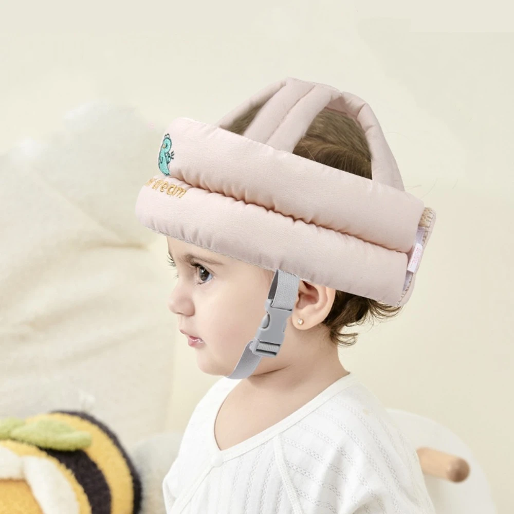 

Дышащие защитные головные уборы для малышей, регулируемые защитные шапочки для младенцев с рисунком динозавра, защита головы младенца