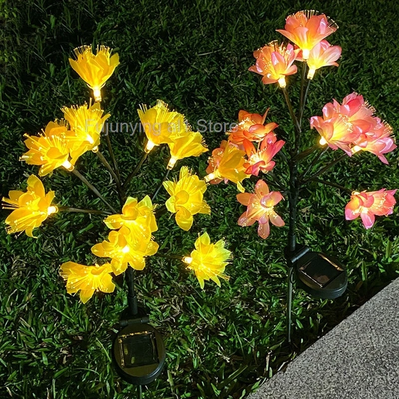 

Camellia simulation plant LED outdoor landscape lights, courtyard lights, lawn lights, solar charging Waterproof IP65 A1