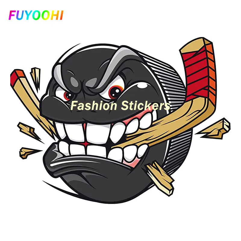 FUYOOHI Play Stickers Funny Hockey Puck Sticker Cartoon Car Styling Bumper Window Decal Vinyl Funny Car Styling