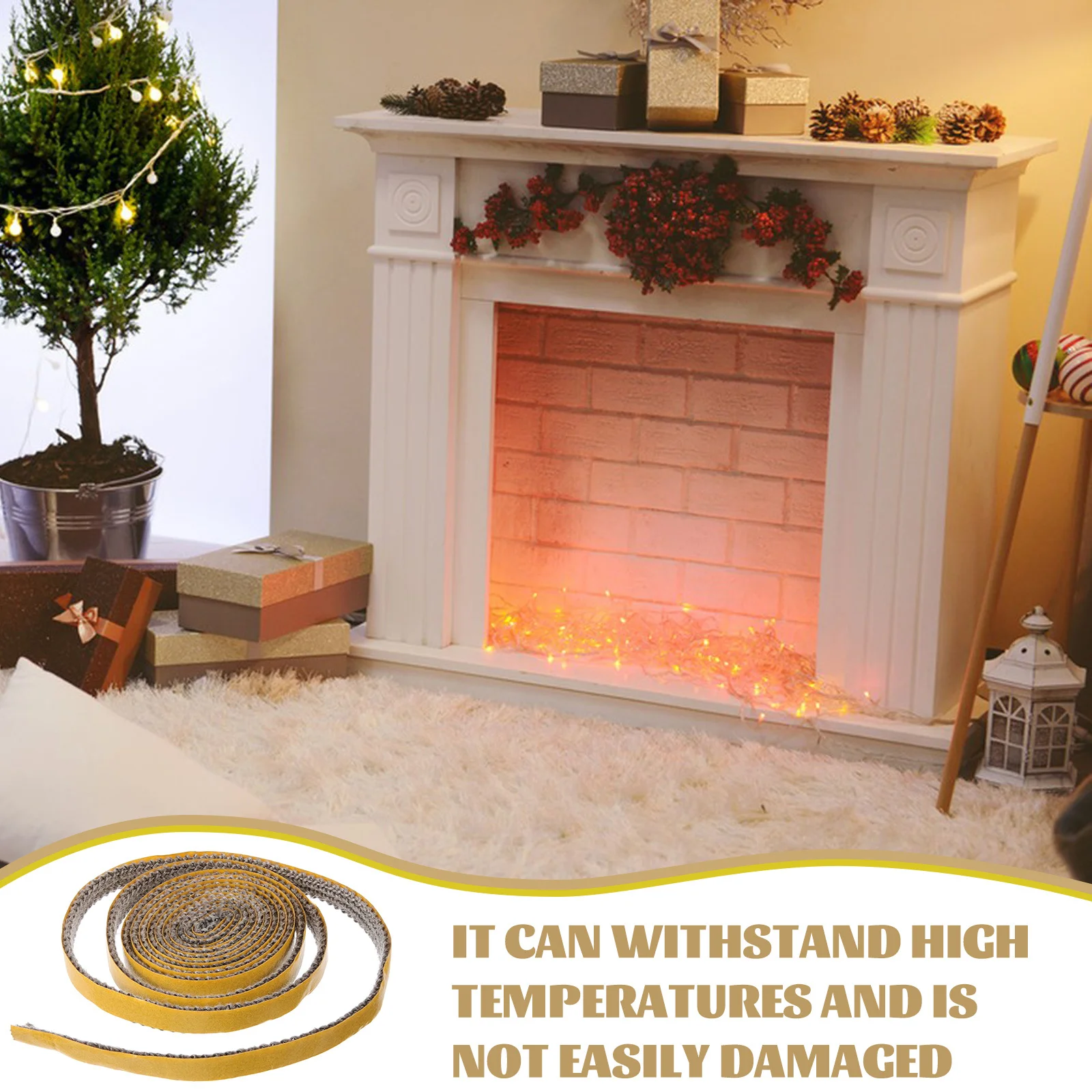 

1 Roll Wood Stove Gasket Strip Fiberglass Self-Adhesive High Temp Resistant Flat Door Seal For Fireplace Insert Wood Boiler