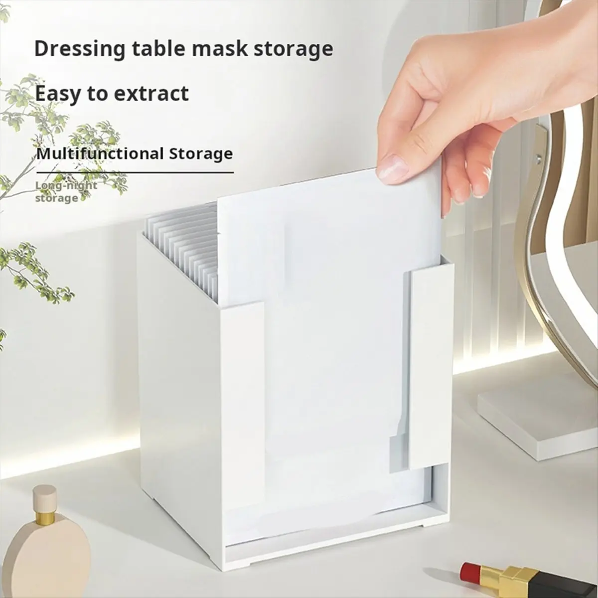 2026 Trend Storage Organizer Box for Desktop,Mask Storage Box,Ideal for Instant Noodles, Snacks, Sundries, Masks L