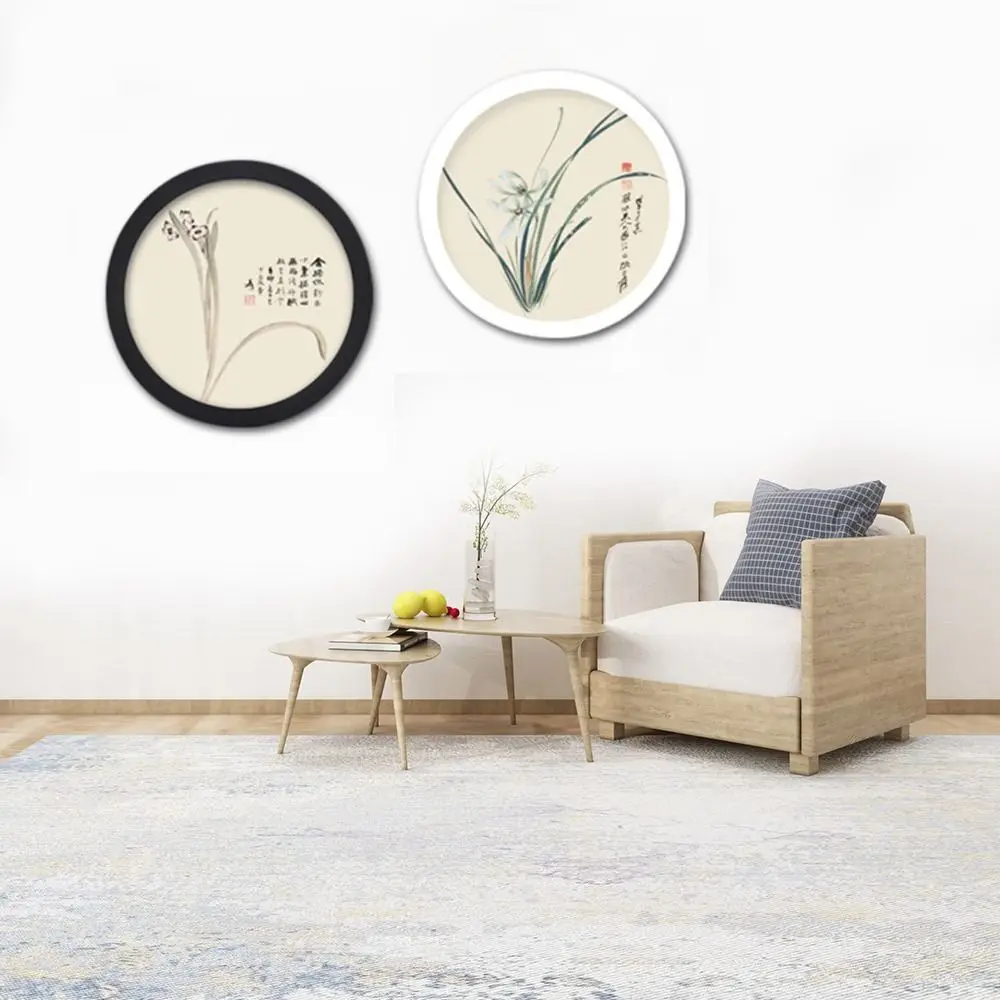 

Home Decoration Wooden Round Picture Frames DIY Wall Mounted Round Photo Frame Circle Shooting Photo Props