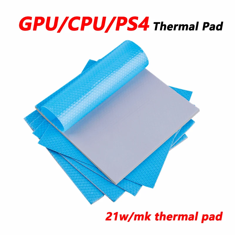 24W/MK GPU CPU 열 패드 히트싱크 냉각 전도성 실리콘 패드 100x100mm 고품질 열 패드 열 절연