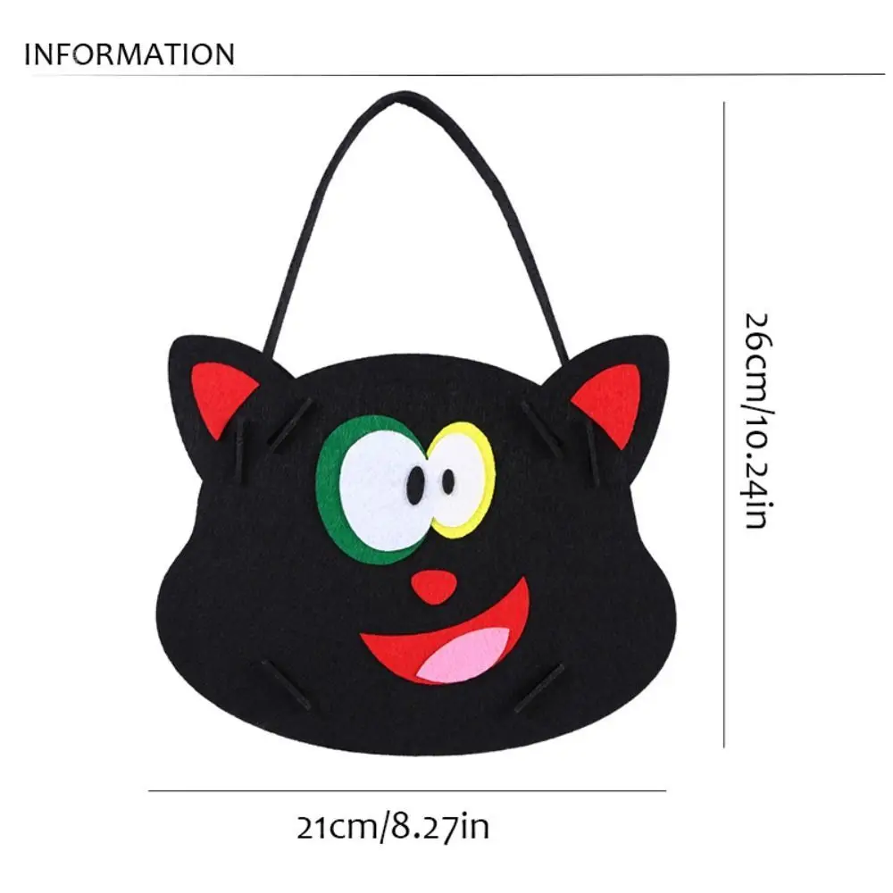 Sac à bonbons portable en tissu non tissé pour enfants, sac à collation, bricolage créatif, Halloween, fantôme, chauve-souris, Aliments, cadeau de