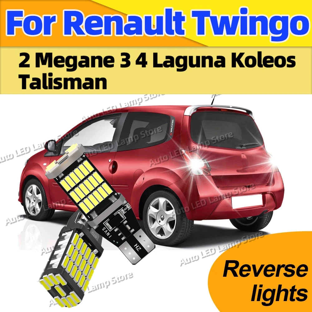 

Для Renault Twingo 2, Megane 3, 4, Laguna, Koleos, Talisman: высококачественная светодиодная лампа T15 W16W Canbus для заднего хода, 6000K, белая, Plug & Play