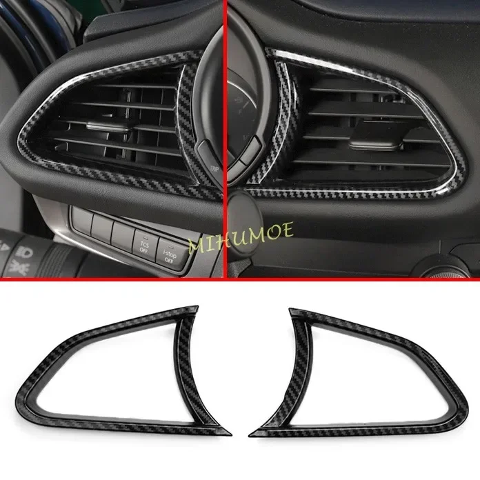 

Carbon Fiber Car Interior Dashboard Air Vent Cover Trim For Mazda CX30 CX-30 DM 2020 2021 2022 2023 2024