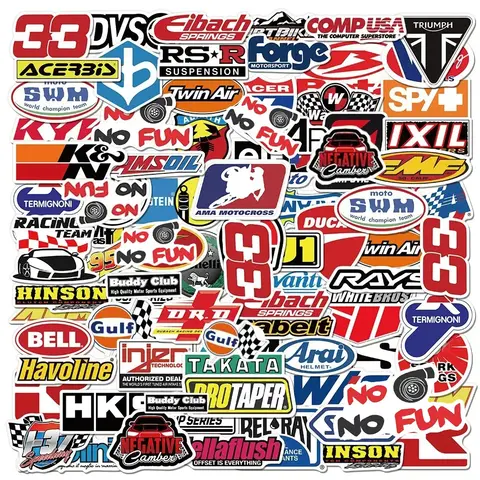 10/30/50/100Pcs Graffiti JDM Racing Car Modification Waterproof Stickers Motorcycle Bicycle Helmet Motor Laptop Sticker Kid Toys