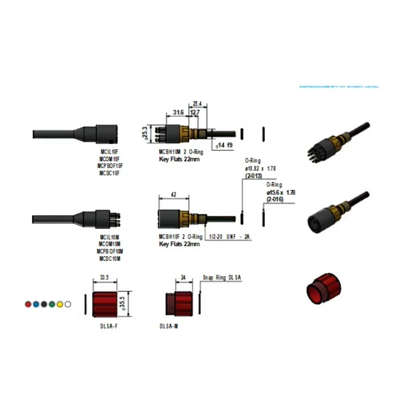Subconn Compatible MCBH8M 8-Pin Underwater Connector: IP69K Stainless Steel Bulkhead Male Socket for Marine ROV & Subsea