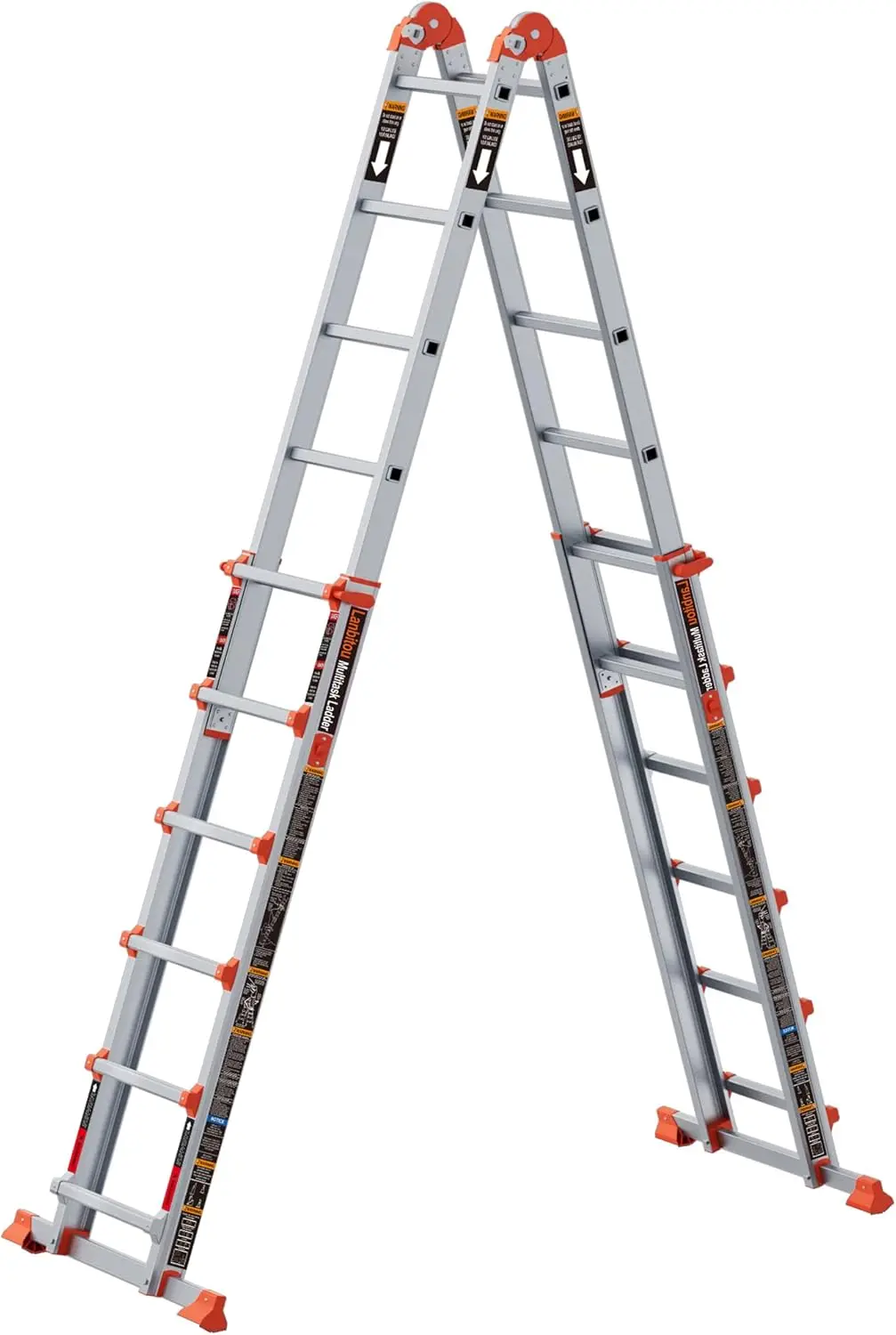 A Frame 6 Step Ladder Extension, 22 Ft Anti-Slip Multi Position Ladder, Storage Folding Ladder, 330 lbs Security Load