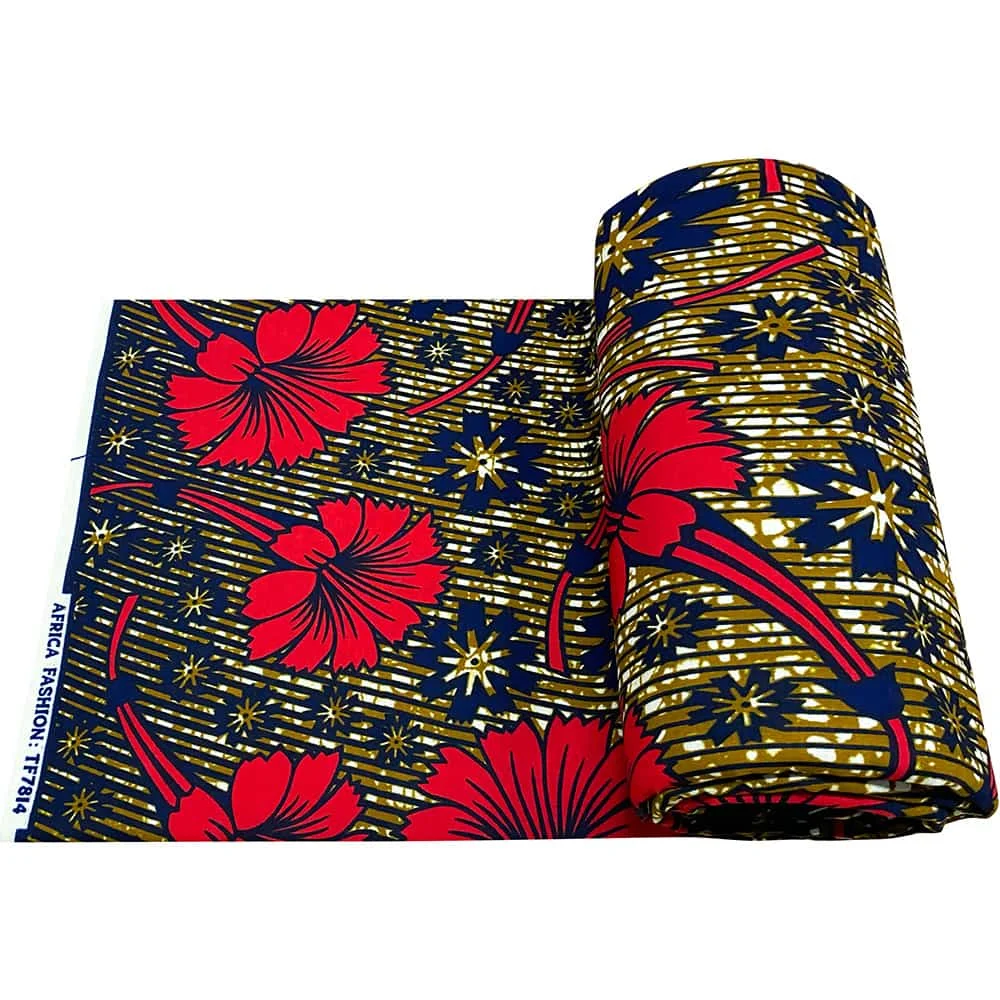 Tessuto di cera con stampa africana in cotone 100% arioso con motivi geometrici per l'artigianato di indumenti casual