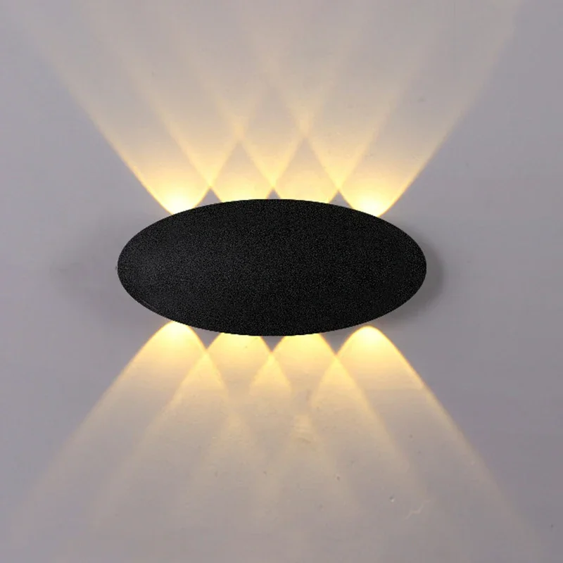 Modern Simple LED 4W 6W 8W Oval Outdoor Indoor IP65 Waterproof Garden Wall Lamp Warm Light Voltage 85v-265v