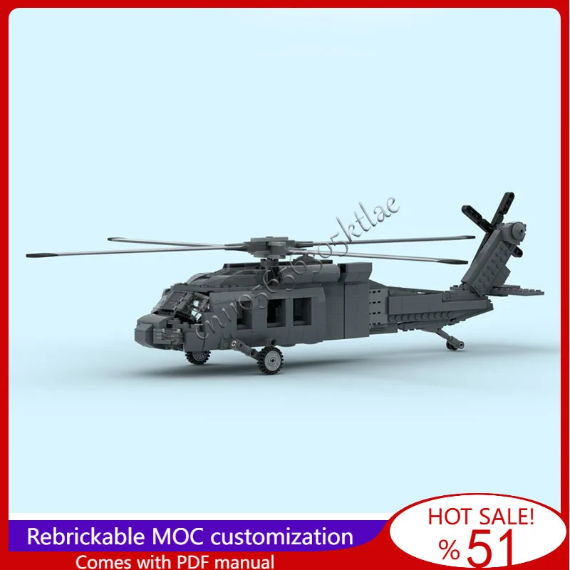 

604Pcs UH-60 Blackhawk Helicopter Model MOC Building Blocks DIY Creative Assembly Display Toy For Children Adults Christmas Gift