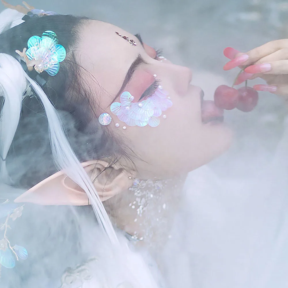 Polvere glitter fai-da-te Flash Sirena Fiocco Scaglie di pesce Paillettes di conchiglia Trucco per occhi Paillettes Viso Shinny Gel Pigmento Adesivi per angoli degli occhi