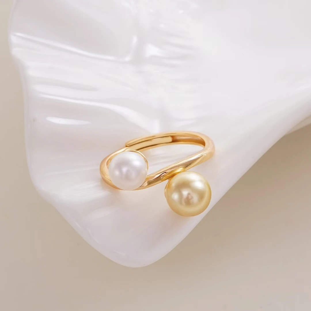 S925 Sterling Silver Adjustable Finger Ring Mountings Base Setting Findings Jewelry Components for 6-9mm Pearls 3pcs/lot