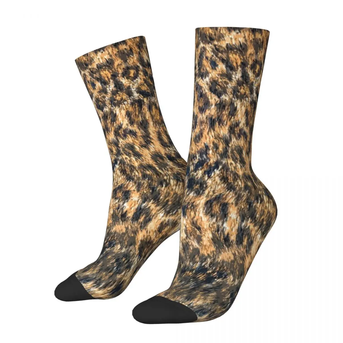 Leopard Cheetah Fur Wildlife Print Socks Harajuku High Quality Stockings All Season Long Socks Accessories for Man's Woman Gifts