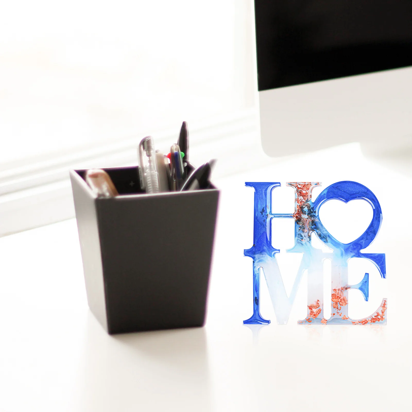 لتقوم بها بنفسك قالب من السيليكون الحروف الإنجليزية سطح المكتب زخرفة أداة للحرف اليدوية صديقة للبيئة آمنة عملية الإبداعية قالب راتنجات الايبوكسي فكرة هدية