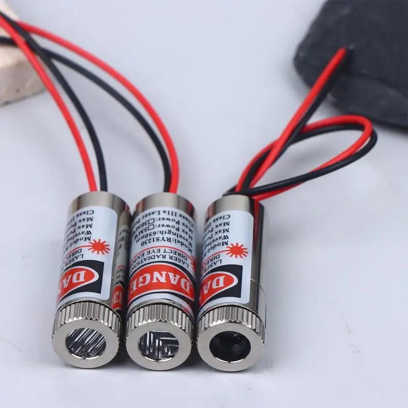 1/2/3pcs 650nm 5mW Laser Pointer Diode Head Red Point Line Cross Laser Module 5V Copper Head Sight