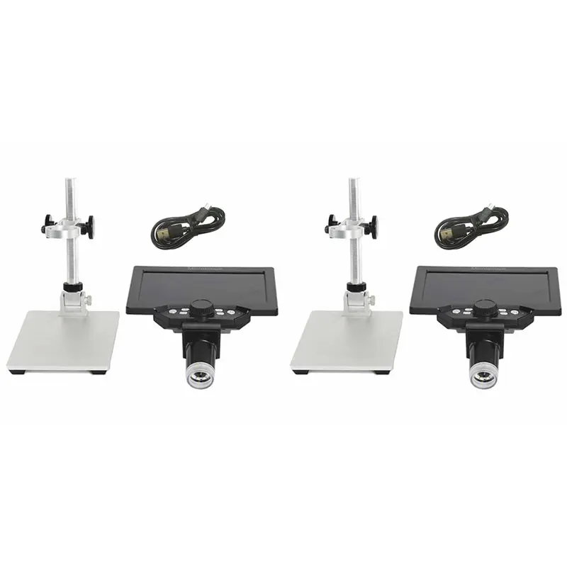 2Pcs 7 Inch LCD Digital Microscope 1200X Zoom, 12MP High-Resolution For Soldering & PCB Inspection, B