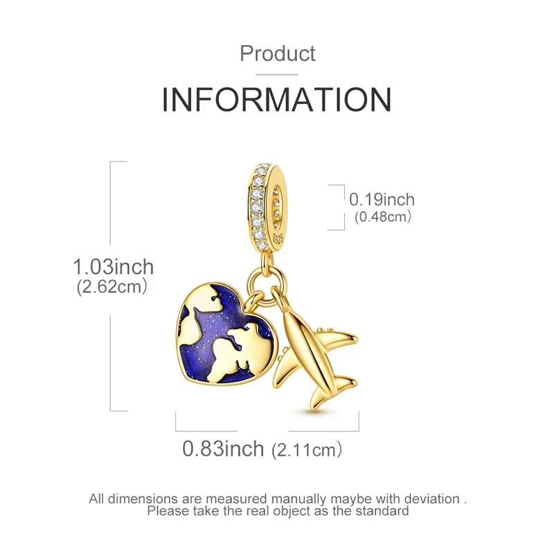 Original 925 Sterling Silber Charms Perle Zirkonium Mond Sterne Flugzeug Fußball Löwe Anhänger Passend für Damen Armband Schmuck Geschenk – Detail 28