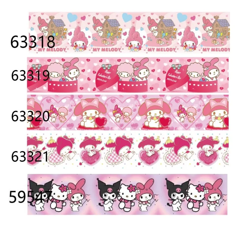 (50yards) Sanrio My Melody Ribbons Grosgrain Ribbon for Hairbows Sewing Accessories Craft Materials Gifts