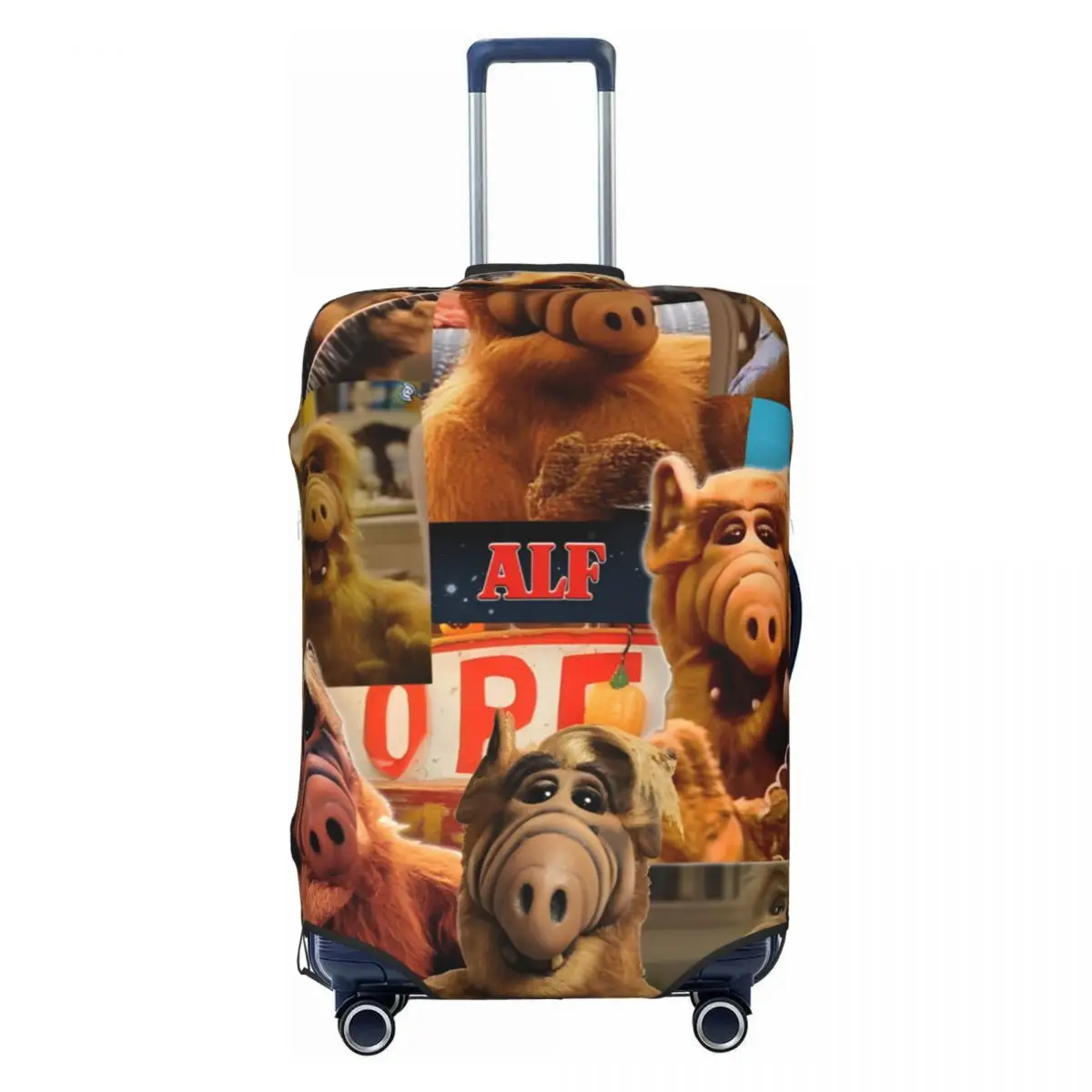 

Custom Alien Life Form ALF Meme Collage Travel Luggage Cover Washable Suitcase Cover Protector Fit 18-32 Inch