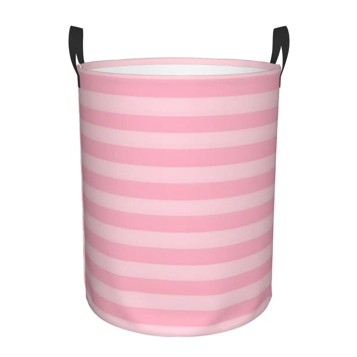 Household Fabric Dirty Cloth Basket Storage BucketCute Pink White Stripe Home Folding Toy Storage Basket Laundry Basket