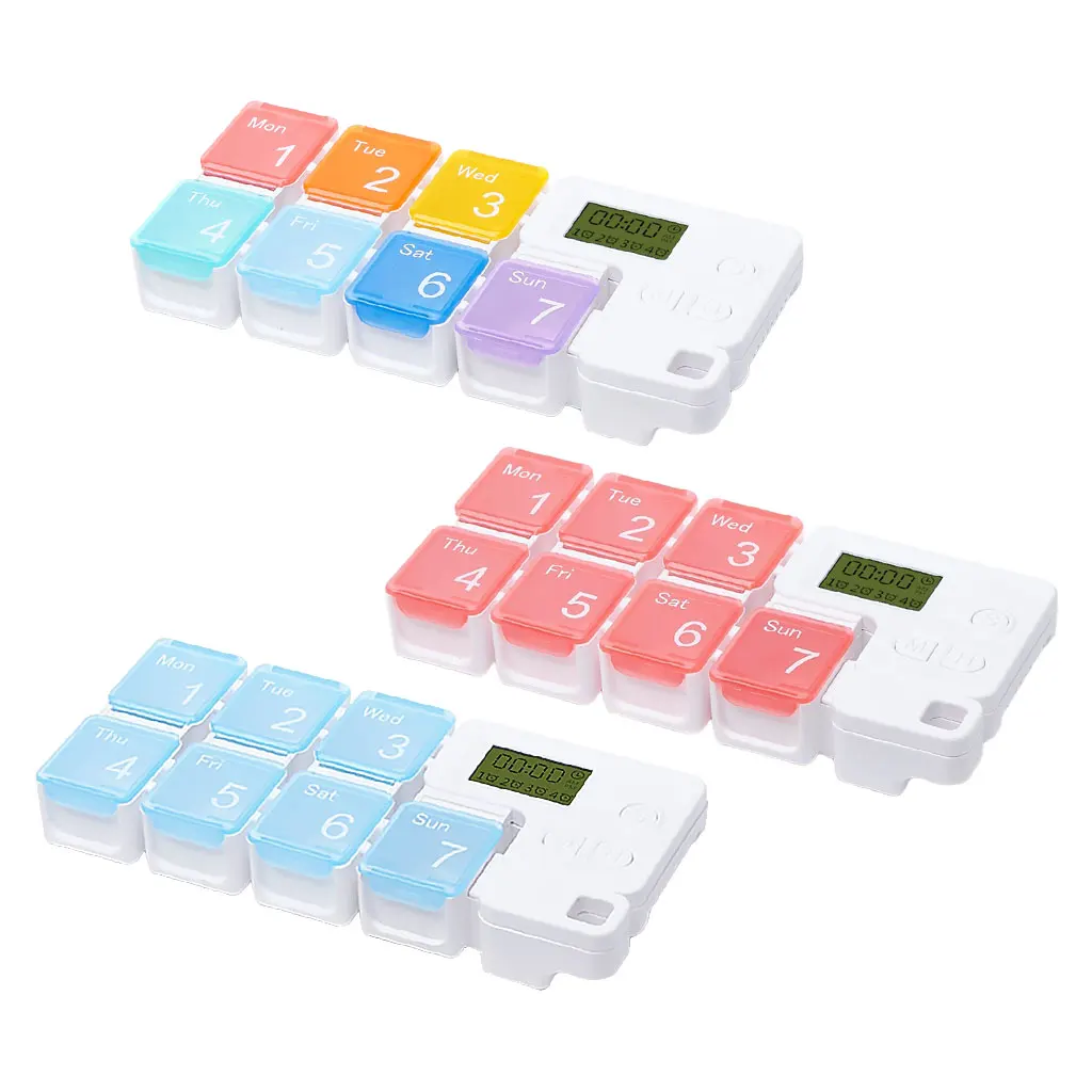 Weekly Pill Organizer Timing Reminder Durable 7 Cells Pill Containe for Travel