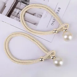 Curtain straps, light luxury high-end pearls, a pair of gauze curtain buckles, tie ties, decorative accessories, rope hooks 2pcs