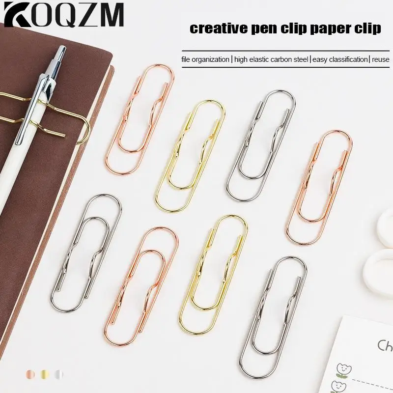 1PC Multi-Purpose Paper Clips Paper Fix Clips Pen Holder Clips Notebook Pen Holder Book Pin For Notebook Journal Document Clips