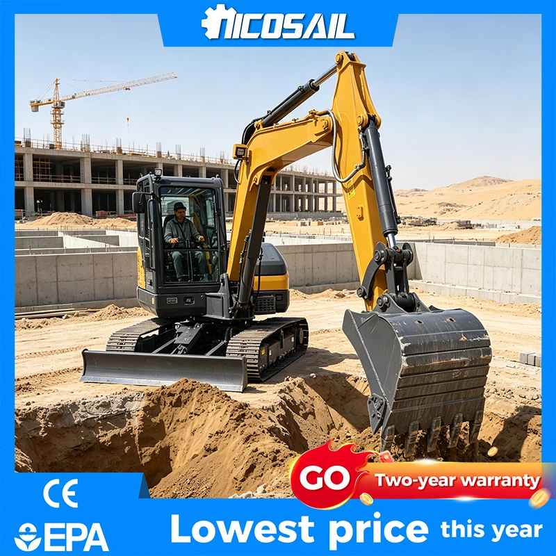 Nicosail 3.0 Ton Compact Mini Excavator Multifunctional 2880kg Small Digger with Bucket for Garden/Farm Maintenance