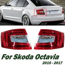 Tail Light For Skoda Octavia 2015 2016 2017 Auto Brake Warning Lamp Housing Rear Lamp Assembly Taillight Cover Car Accessories