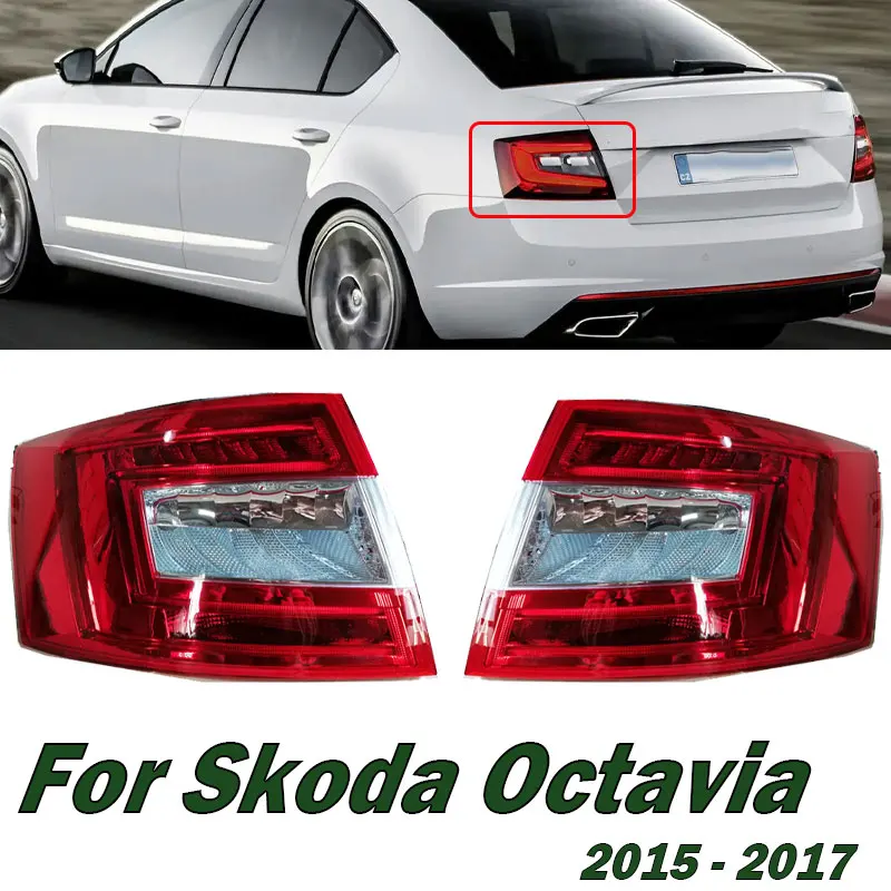 Światło tylne do Skody Octavia 2015 2016 2017 Obudowa lampy ostrzegawczej hamulca tylnego Zespół lampy tylnej Osłona tylnego światła Akcesoria samochodowe