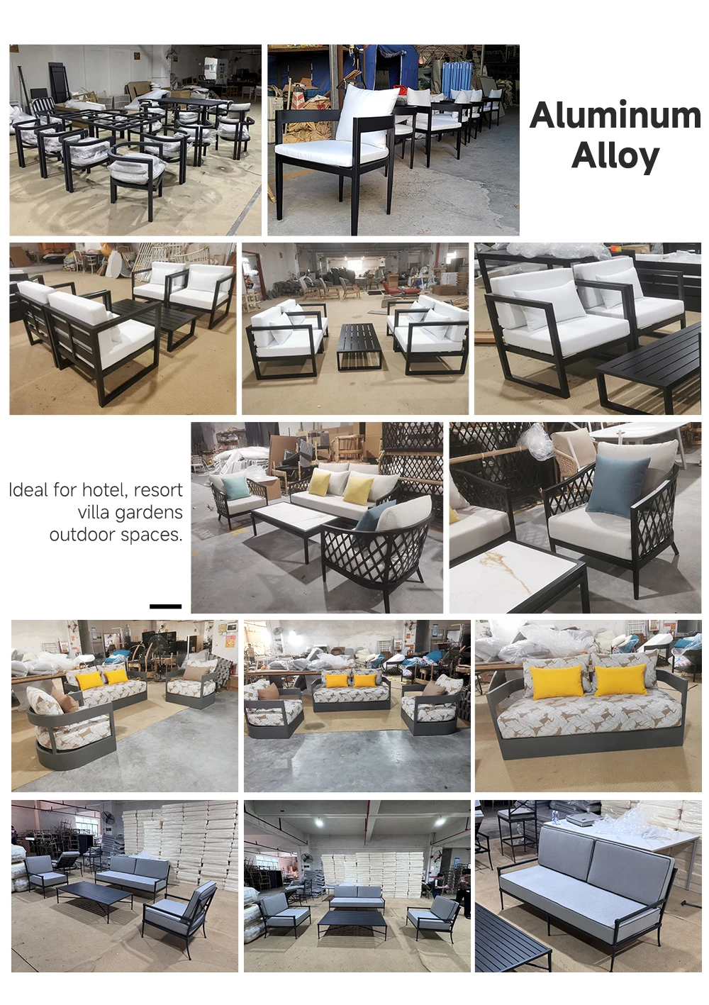 Gardeners Modern Poly Teak Wood Furniture With Cushions Sofa Set Living Room Sectional Bed Outdoor Sofa Furniture