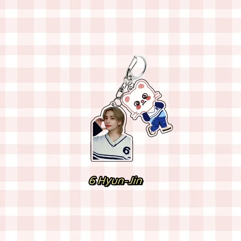 Felix Bang Chan Hwang Hyun Jin Chang-Bin Popular Korean Idol Boy Group Surrounding Cartoon Acrylic Keychain BKeychain Collection