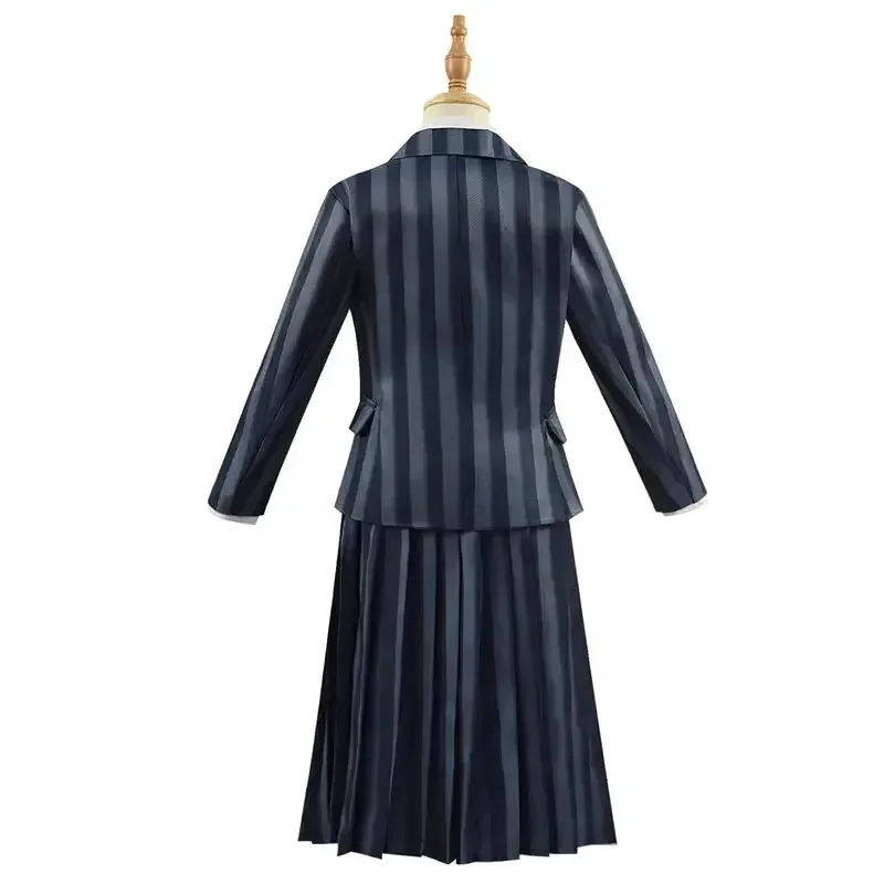 

CyN3O3 2023 New CosDaddy Addams Family Cosplay Costume Wednesday Kids Wig Girls School Uniform Children Halloween Costume N3O