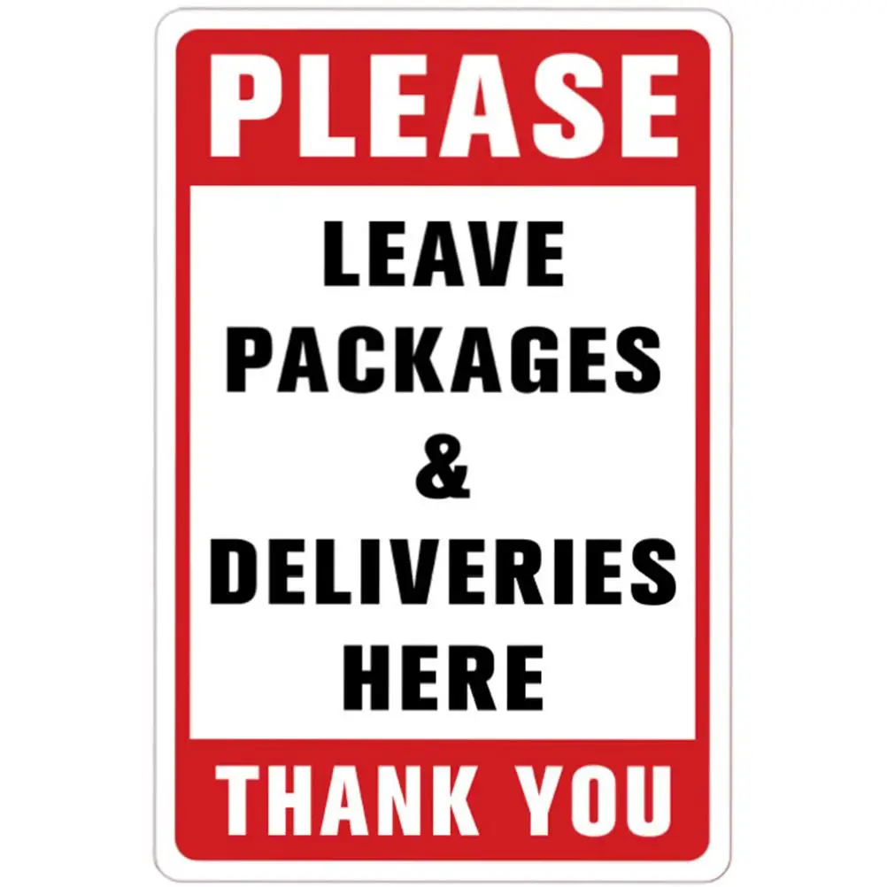 Package Leave Here Sticker Nail Stickers Practical Delivery Sign Decals Wall Packages Pvc Please Deliveries Signs