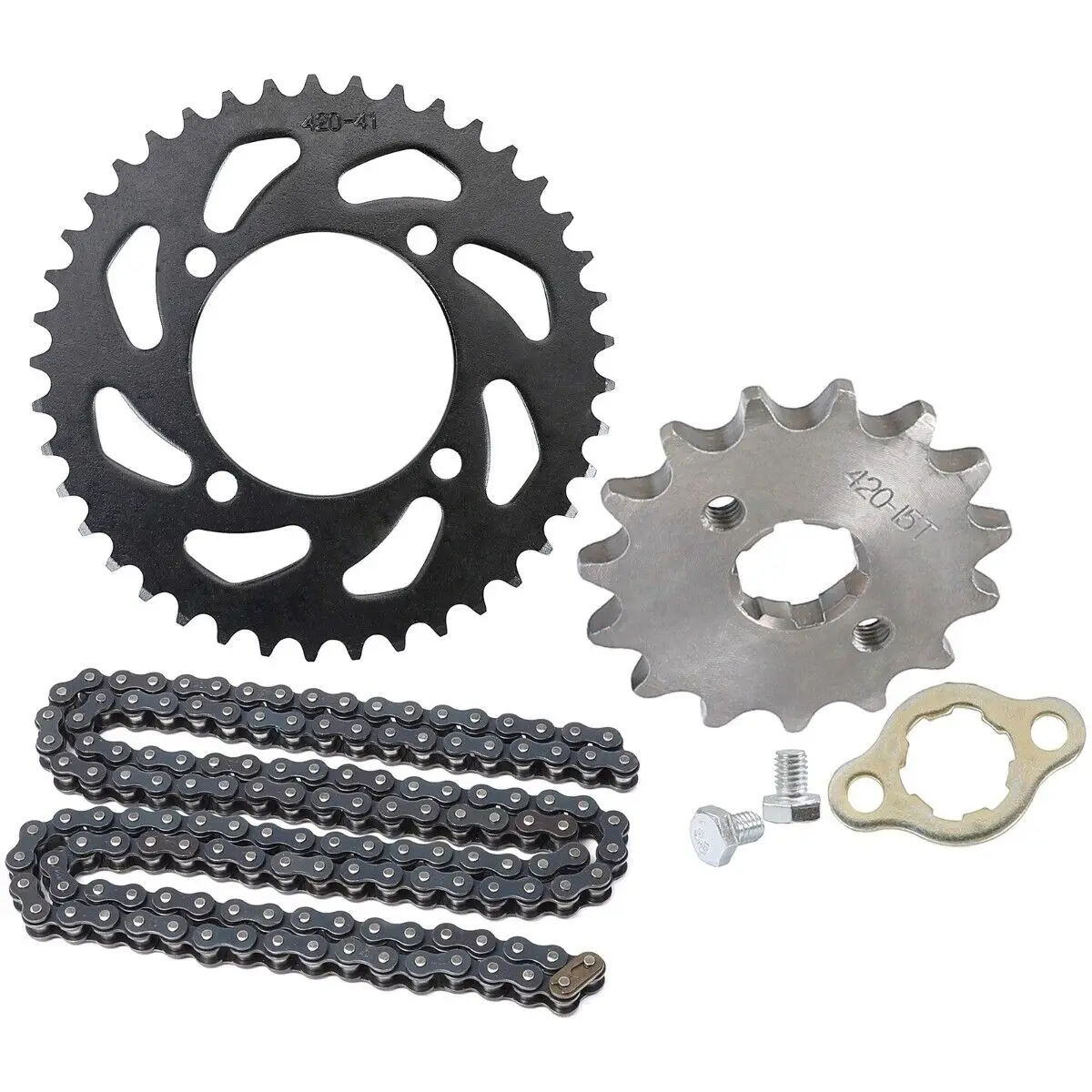 

420 Chain 20mm 15T ATV Quad Front 41T Rear Sprocket For Pit Dirt Bike Apollo 110cc 125cc 140cc 150cc