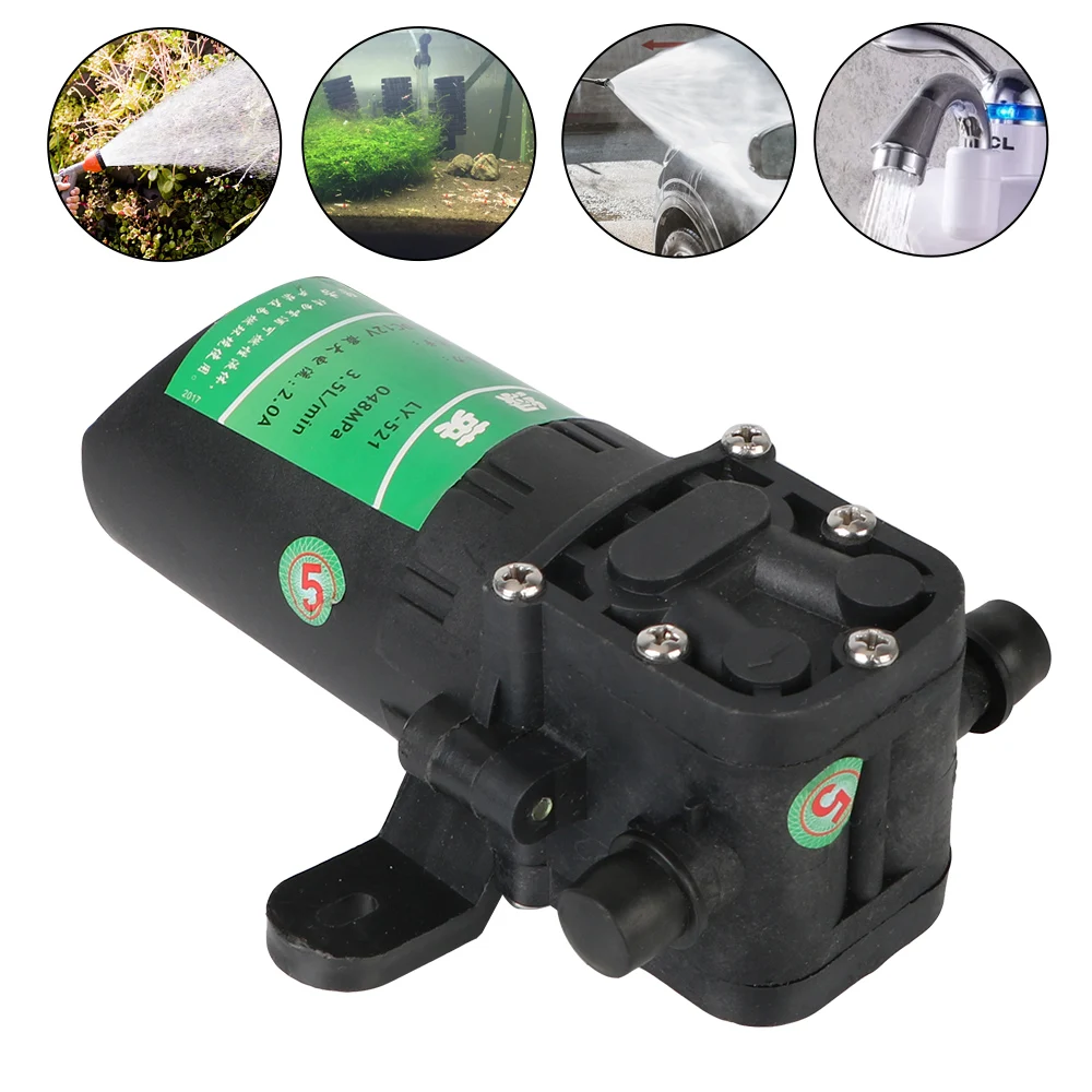 

Agricultural Electric Water Pump 3.5L/min Micro High Pressure Diaphragm Sprayer Accessories Water Spray Car Wash DC12V Durable