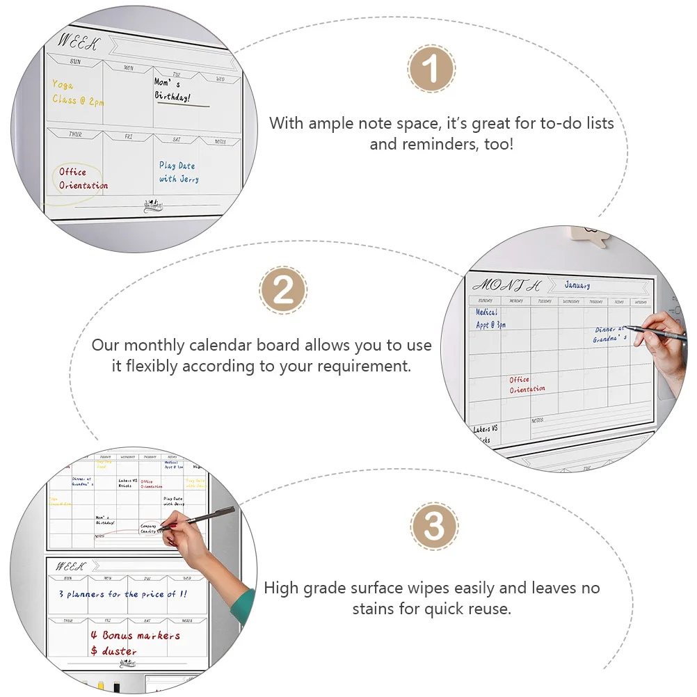 

Magnetic Message Writing Board Home Schedule Monthly Plan Whiteboard Planner Calendar Pet Film House Weekly Child