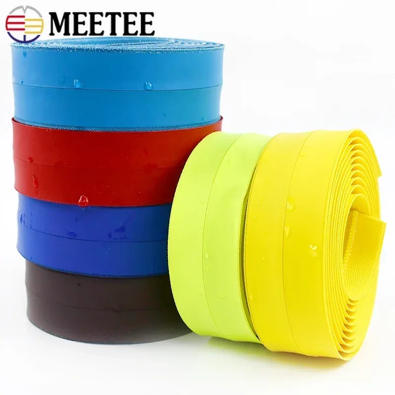 Meetee 1/2/3M 5# Nylon Zipper Tapes Waterproof Coil Plastic Zippers with Zip Sliders DIY Garment Bags Repair Sewing Accessories