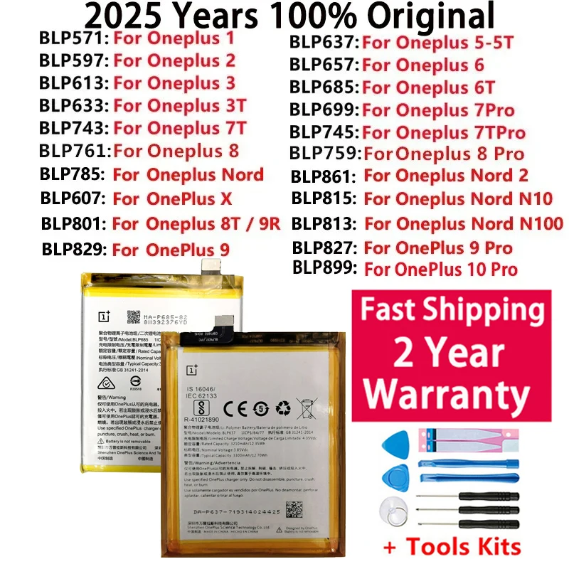 

Оригинальный сменный аккумулятор BLP861 для OnePlus 1+ Nord N10 N100 X 1 2 3 3T 5 5T 6 6T 7T 7 8 8T 9 9R 10 Plus Pro Батареи
