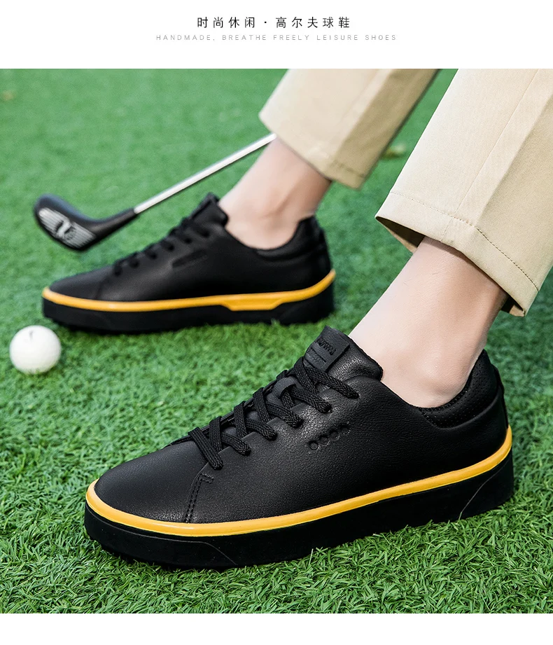 Golfschuhe Herren, große Größe bis 47 # Rotierende Schnalle, professionell, rutschfest, ohne Spikes, Outdoor, Anfänger, Training, Golf, Turnschuhe, Unisex – Detail 16