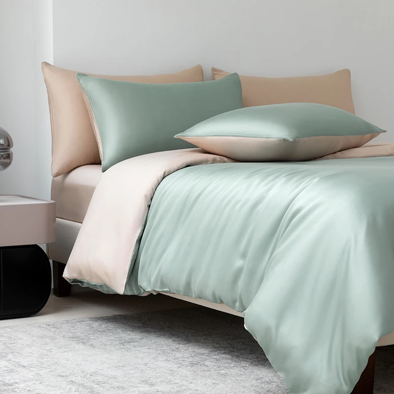 100% Mulberry Zijden Beddengoedset Effen Kleur Natuurlijke Zijden Dekbedovertrekset Twin King Queen Size Bed 3-delig/4-delig/5-delig Lakensset