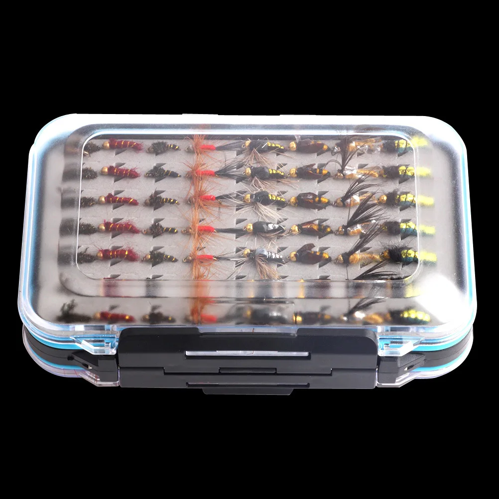 

SUPERIORFISHING 112pcs/box Fly Fishing Lure Set Feather Hook Artificial Fly Fishing Hook Set Fly Bait Multi Color for Carp Bait