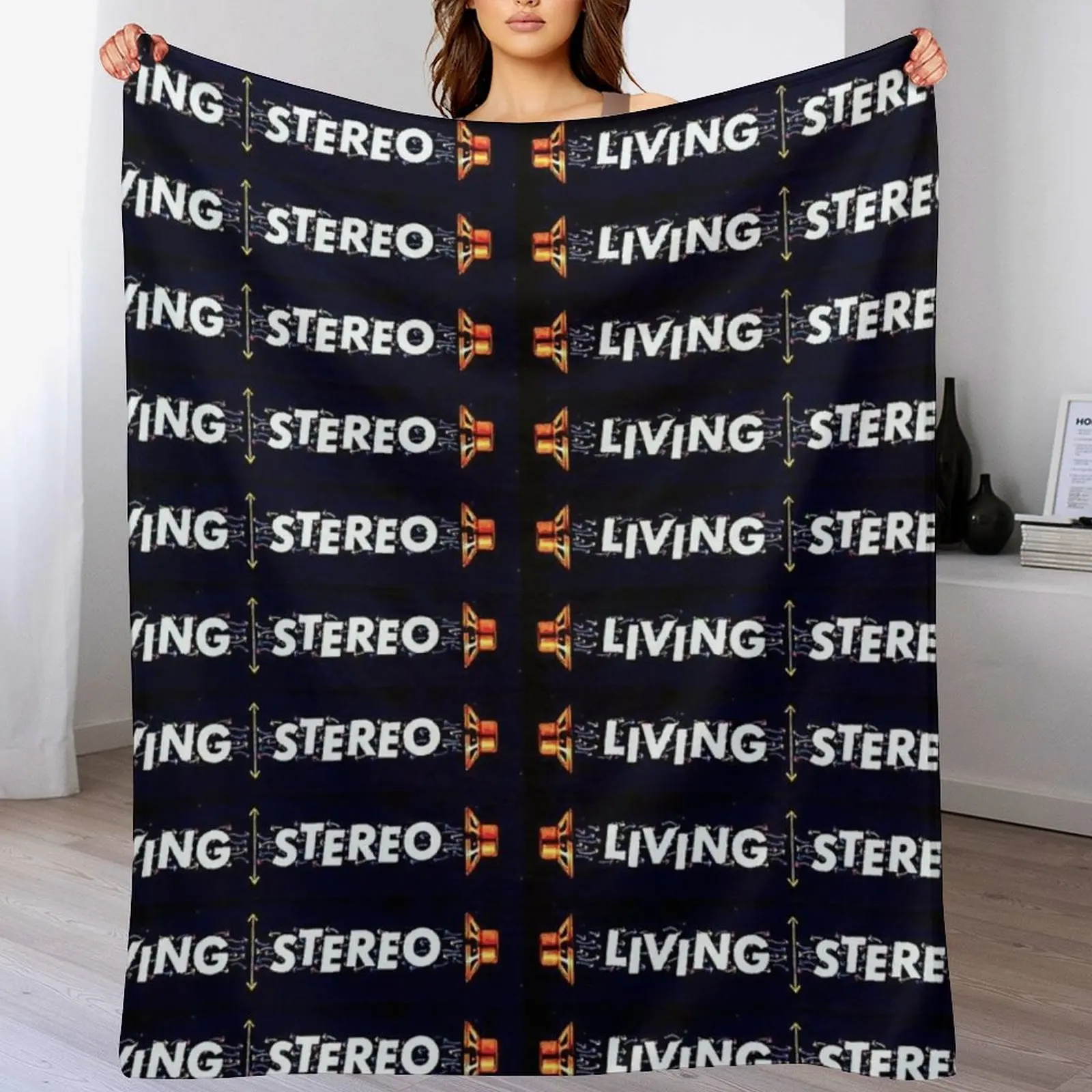 Living Stereo Retro Logo Throw Blanket Personalized Gift Luxury Designer christmas decoration Blankets