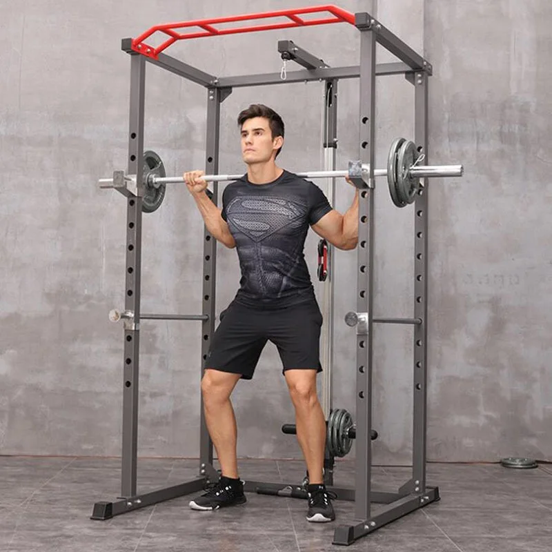 Weightlifting Strength Training Power Cages Squat Rack With J Hook