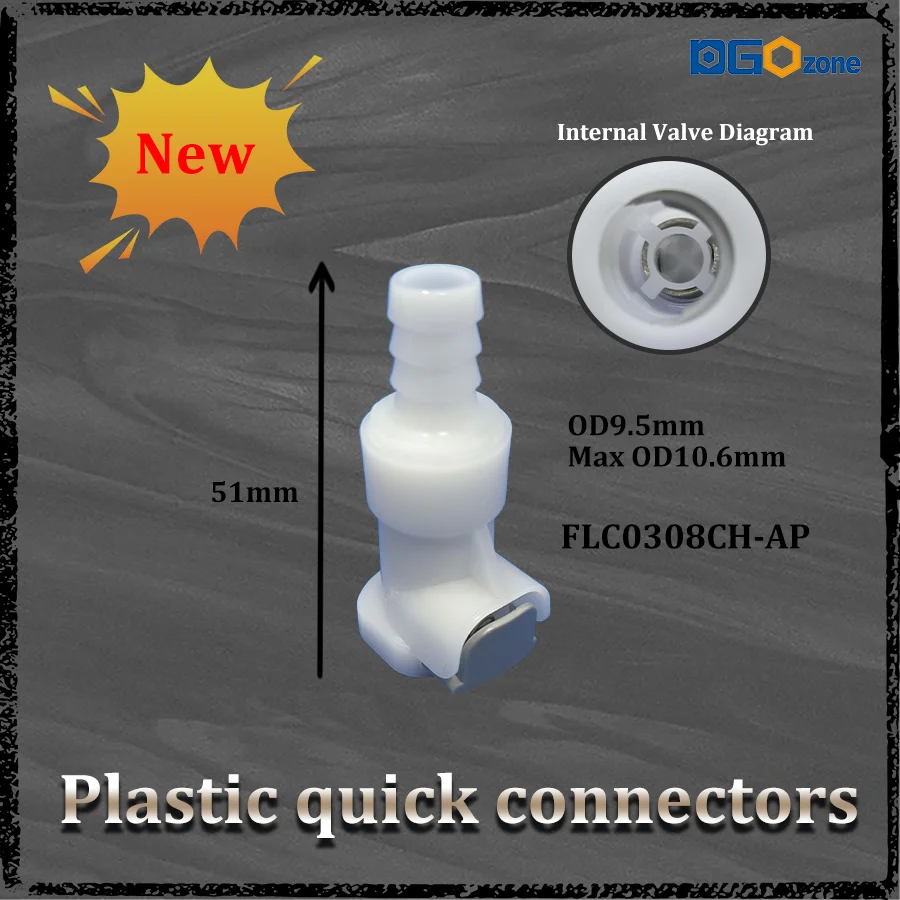 Connettore rapido in plastica, per impianti fluidi pneumatici e idraulici, installazione del pannello del tubo flessibile ROHS DGOzone senza piombo