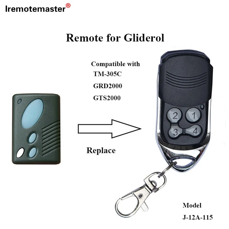 For Gliderol TM-305C 315MHz Compatible with GRD2000 GTS2000 Garage Door Remote Control Gate Glidermatic GTSOpeners Replacement