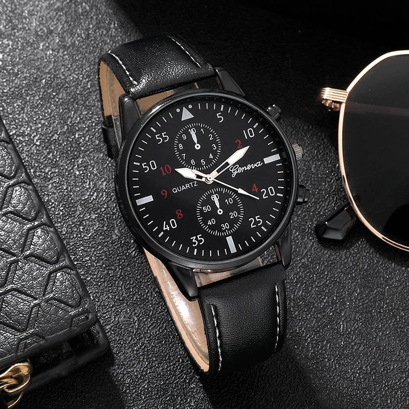 3pcsMen's Watch Set, Fashion Grand, Preferred Gift For Halloween, Graduation Season, New Year's Eve, Valentine's Day
